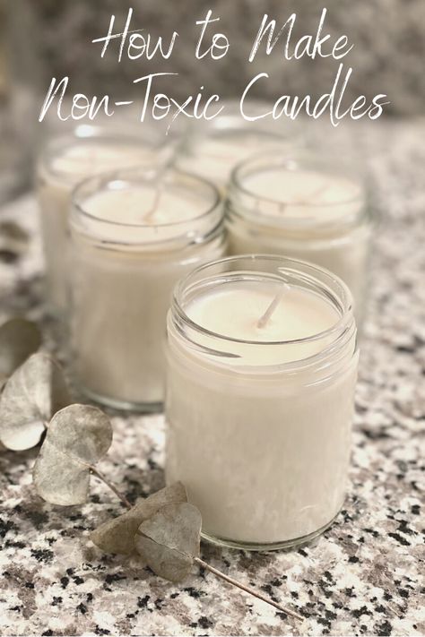 How To Make All Natural Candles, Diy All Natural Candles, How To Make A Candle At Home, Clean Candle Making, How To Make Clean Candles, Organic Candle Making, Natural Candle, Organic Candle Homemade, Make A Candle