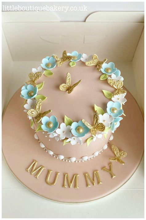 Mother Birthday Cake, Butterfly Birthday Cake, Video Cake, Cake Designs For Girl, Twin Birthday Cakes, Birthday Cake For Mom, Butterfly Birthday Cakes, Girls Cake, Birthday Cake With Flowers