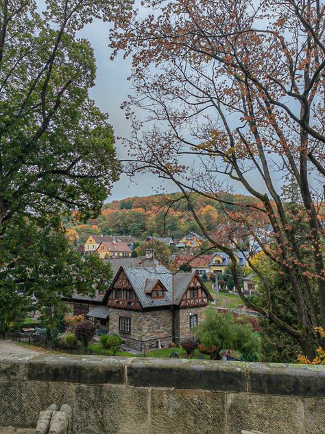 Autumn Small Towns In England, Fall Village Aesthetic, Small Town Aesthetic England, European Small Town, Small Town New England Aesthetic, Small New England Towns, Maine Small Town, New England Town Aesthetic, 1800s Town Aesthetic