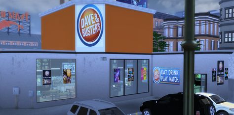 iamprincesscrouton is creating Sims 4 Builds | Patreon Dave And Busters, Sims 4 Builds, Dave & Busters, Cc Furniture, Sims 4 House Design, Sims 4 Cc Furniture, Sims 4 Build, Sims 4 Game, Retail Stores