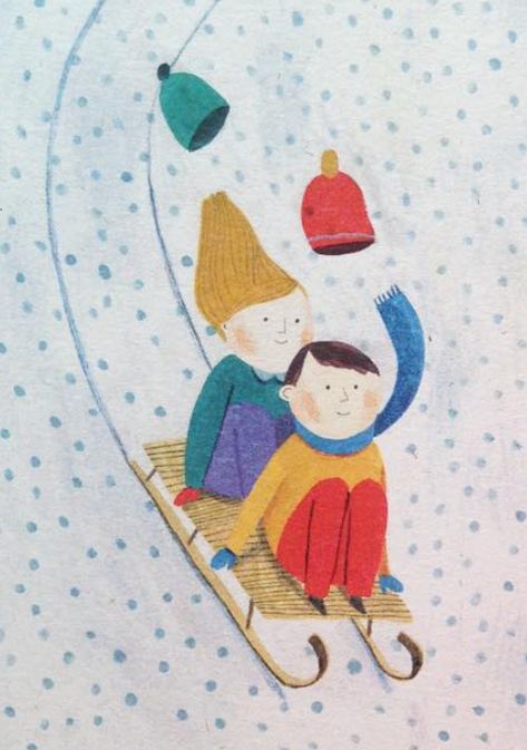 Beatrice Cerocchi, Hat Illustration, Snow Illustration, Sweet Picture, Painted Water, Posca Art, Winter Illustration, Winter Art, Art And Illustration