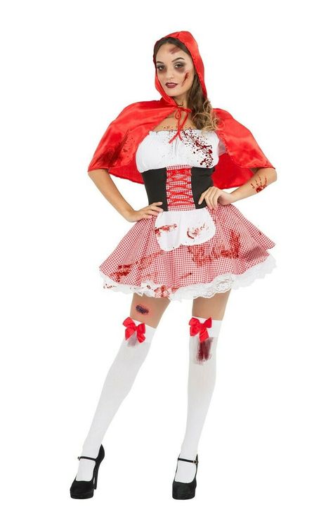 Riding Hood Costume, The Big Bad Wolf, Red Riding Hood Costume, Red Plaid Skirt, Knee High Stockings, Red Costume, Big Bad Wolf, Costumes For Sale, White Short Dress