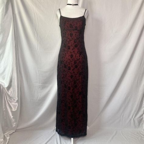 vintage romantic gothic mesh gown vintage early... - Depop Gothic Prom, Mesh Prom Dress, Prom Vintage, Prom Dress Red, Mesh Gown, Gown Vintage, Dark Fairy, Empire Waistline, Prom Formal