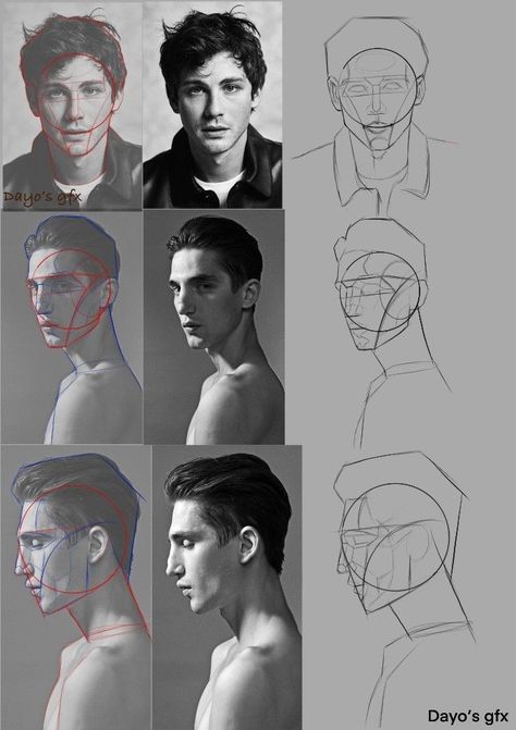 Face Portrait Tutorial, Portrait From Different Angles, Sketching Portraits Tutorials, Sketch Portrait Tutorials, Portrait Drawing Practice, Face Atonomy, Video Drawing Tutorials, Portrait Sketches Tutorial, Face Portrait Drawing Sketches