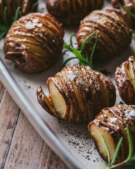 Hasselback Red Potatoes with Chive Butter Buttered Red Potato Recipes, Hasselback Red Potatoes, Hassleback Potatoes Mini, Hasselback Potatoes With Cream Sauce, Yukon Gold Potato Hasselback, Hassleback Potatoes Garlic Butter, Chive Butter, Cooking With Wine, Potato Ideas