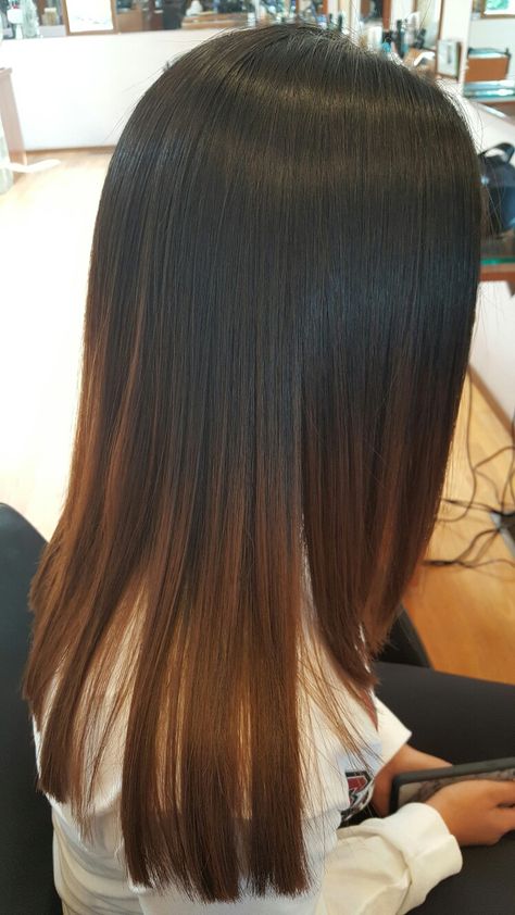 pour toi Hair Highlights For Straight Hair, Straight Highlighted Hair, Ombre Hair Color For Black Hair, Haircut For Long Hair Straight, Haircuts For Long Hair Straight, Haircut For Long Hair, Long Hair Straight, Bob Pendek, Hair Tail