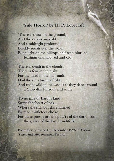 Hp Lovecraft Quotes, Lovecraft Quotes, Horror Poems, Scary Poems, Old Poetry, Childrens Poems, Childrens Poetry, Weird Fiction, Lovecraftian Horror