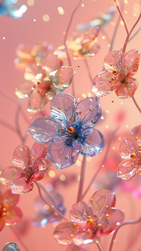 Peach Flowers Wallpaper, Glass Aesthetic Wallpaper, Aesthetic Flower Pics, Cute Flower Background, Peach Wallpaper Aesthetic, Colorful Aesthetic Wallpaper, Pretty Wallpapers Backgrounds Aesthetic, Glass Aesthetic, Peach Pink Color