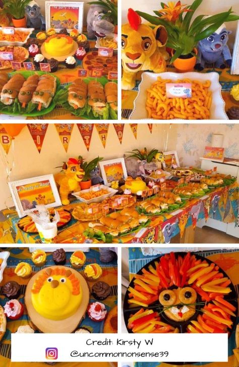 Lion King Party Inspirations - Birthday Party Ideas for Kids Lion King Girl Birthday Party, Lion King Party Food, Lion Guard Birthday Party Ideas, Lion King Party Ideas, Lion King Party Favors, Birthday Lion King, Lion King Party Decorations, Lion Guard Birthday Party, Lion King Birthday Party