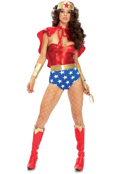 Ladies Super Seductress Costume - Superhero Costumes at Escapade™ UK - Escapade Fancy Dress on Twitter: @Escapade_UK Superwoman Costume, Wonder Woman Halloween Costume, Superhero Halloween Costumes, Superhero Halloween, Superhero Costume, Bodysuit Costume, Wonder Woman Costume, Hero Costumes, Cute Costumes