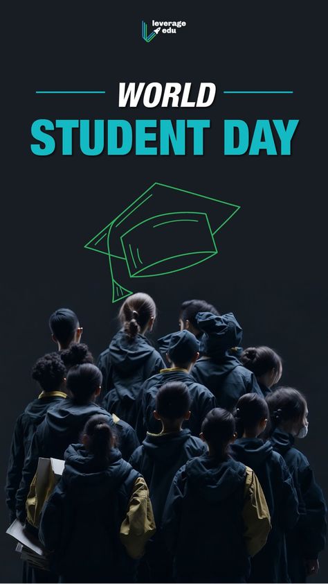 Empowering Global Minds on World Student Day! Today, we celebrate the curiosity, creativity, and ambition of students worldwide. #studyabroad #leverageedu #students #day #studentday #worldstudentday #studentdayposter #studentdayposterdesign Student Day Poster Design, World Students Day, International Students Day, Student Day, International Days, Education Day, Solar System Crafts, Poster Idea, Balcony Grill