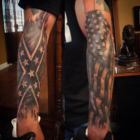 Ryan Upchurch Tattoos, Country Forearm Tattoo, Upchurch Tattoos, 1776 Tattoos For Men, America Tattoos For Men, American Tattoos For Men, Patriotic Sleeve Tattoos For Guys, American Flag Tattoo Design, Country Tattoos For Men