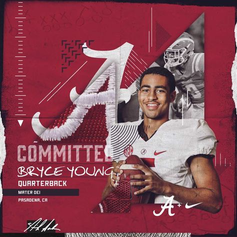 Alabama Commitment Bryce Young Headlines Inaugural SI All-American Team College Football Recruiting, Sports Advertising, Football Recruiting, Sports Templates, Bama Football, College Football Teams, Sports Design Inspiration, Sports Graphics, Sports Graphic Design