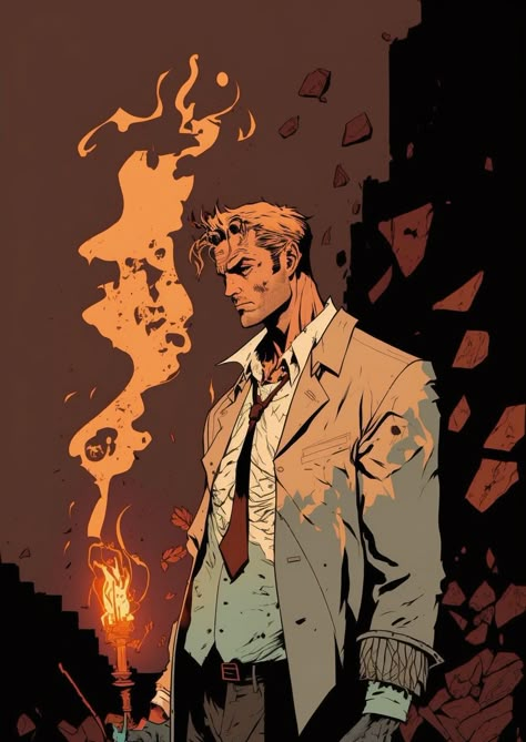 Héros And Villians, John Constantine Art, Shoujo Character, Magic Tomes, Detective Character Design, Constantine Comic, Roman Sionis, Morpheus Sandman, Constance Spry