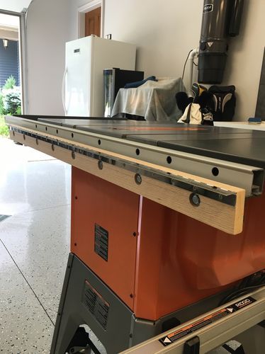 Ridgid R4512 Tablesaw Outfeed Table - by Mikemccind @ LumberJocks.com ~ woodworking community Table Saw Outfeed Table, Tablesaw Outfeed Table, Rigid Table Saw, Ridgid Table Saw, Table Saw Extension, Outfeed Table, Table Saw Station, Table Saw Sled, Table Saw Stand