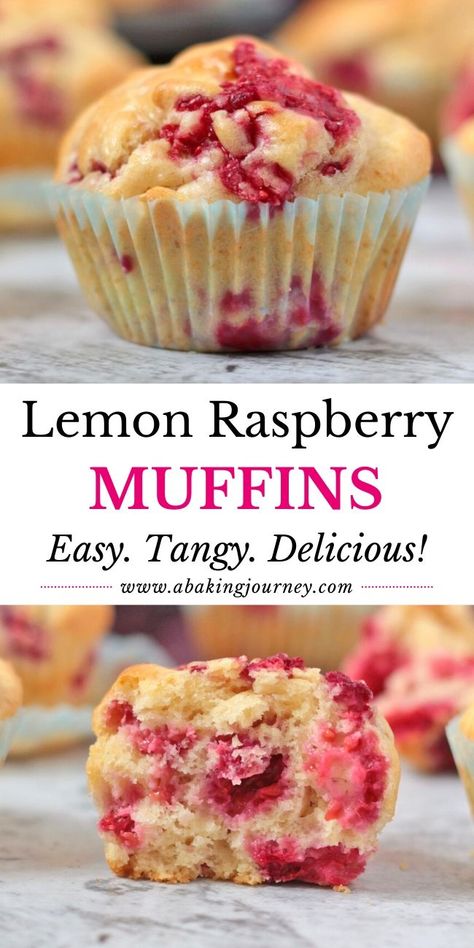 Raspberry Lemon Muffins, Raspberry Muffins Recipe, Raspberry Muffin Recipes, Lemon Raspberry Muffins, Muffins For Breakfast, Baked Items, Fruit Muffins, Raspberry Muffins, Raspberry Recipes