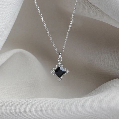 Just found this amazing item on AliExpress. Check it out! $2.28 | VOQ Silver Color Black Square Necklace Women's Fashion Temperament Birthday Student Friendship Gift Jewelry Necklace for Women Minimalist Necklace Silver, Square Necklace, Black Onyx Necklace, Onyx Necklace, Black Pendant, Square Pendant, Body Chain Jewelry, Black Square, Gift Jewelry