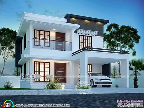 3 bedroom 1790 sq.ft modern home design House Images, Flat Roof House, Kerala House, 2 Storey House Design, House Roof Design, Latest House Designs, Kerala House Design, Kerala Houses, House Design Pictures