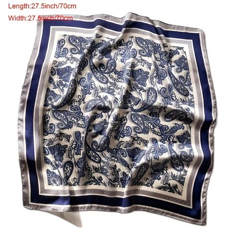 Print Image 3 Polyester Small Neck Scarf, Small Neck Scarves, Spring Shawl, Headband Scarf, Neck Scarf Tying, Vintage Bandana, Ladies Handkerchiefs, Silk Scarf Hair, Vintage Paisley