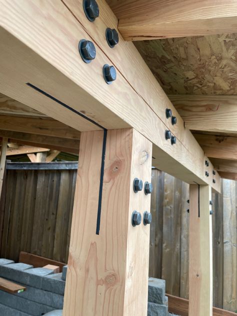 Timber Joints, Timber Frame Joinery, Framing Construction, Timber Architecture, Timber Frame Construction, Modern Barn House, Backyard Pavilion, Wood Architecture, Backyard Sheds