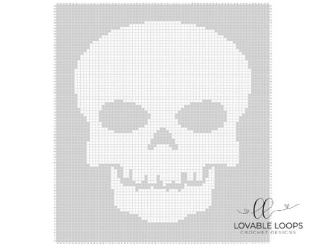 Skeleton Throw Blanket Crochet Pattern | Spooky Halloween Skull Throw C2c Skull Blanket, Crochet Skull Blanket Pattern Free, Crochet Skull Blanket, Aphgan Patterns, Throw Blanket Crochet Pattern, Spooky Crochet, Throw Blanket Crochet, Crochet Skull Patterns, Owl Blanket