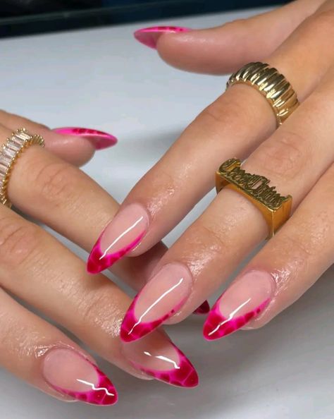 Hot Pink Double French Nails, Double French Nails, Double French Tip, Neutral Nails Acrylic, Nails 2024, Neutral Nails, Nail Inspiration, Nails Acrylic, Art Stuff