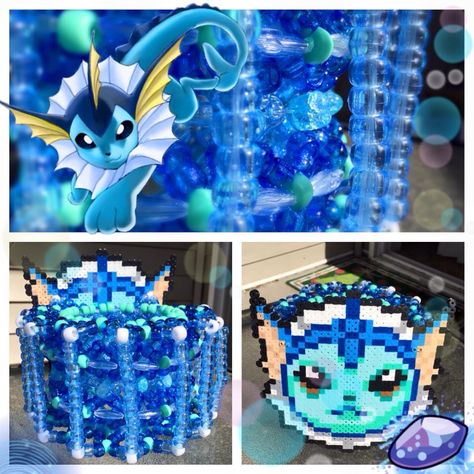 Vaporeon carousel kandi cuff Carousel Cuff Kandi, Kandi Carousel Cuff, Kandi Inspo, Diy Kandi, Band Ideas, Loom Band, Kandi Kid, Kandi Cuff, Kandi Bracelets