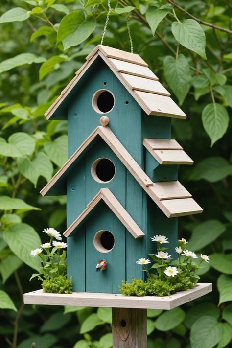 Bird House Design Ideas, Unique Bird Houses Diy Rustic Birdhouses, Diy Birdhouse Easy, Birdhouses Diy, Bird House Decor, Teapot Birdhouse, Unique Birdhouses, Painted Birdhouses, Birdhouse In Your Soul