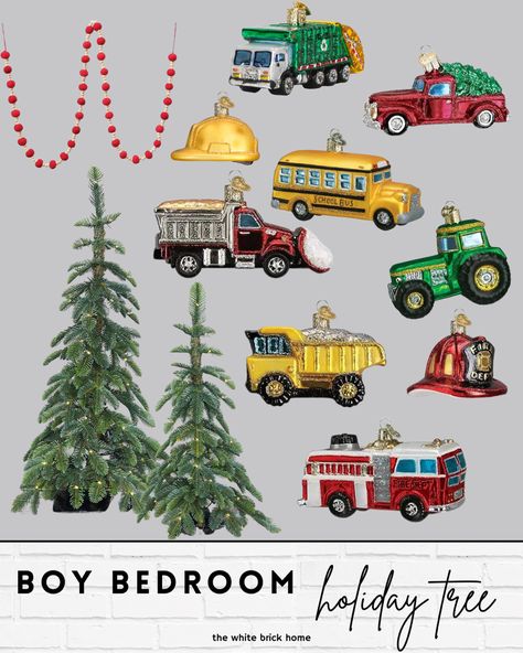 Christmas tree, themed Christmas tree, truck Christmas tree, boy bedroom, Amazon, Anthropologie, Christmas, holiday, table top tree, fire truck, construction, ornaments, boy ornaments, boy, bedroom, bedroom kids Christmas decor, kid’s ornaments, boy ornaments, boy tree, boy holiday tree, bedroom Christmas decor, boy Christmas, gift, ornaments Little Boys Christmas Tree, Little Boy Christmas Tree, Boys Christmas Tree, Decor Christmas Ideas, Boy Christmas Tree, Santa Decal, Lovers Bedroom, Christmas Car Decorations, Truck Ornament