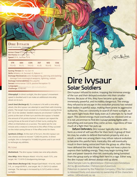 Pokemon Dnd, Pokemon Dungeon, Pokemon Alpha, Dnd Diy, Pokemon Realistic, Dnd Stats, Pokemon Human Form, Dnd Stories, Pokemon Breeds