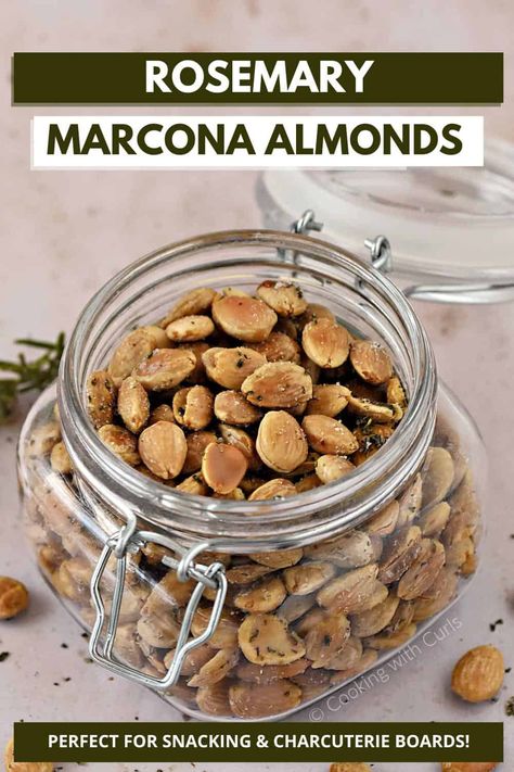 Blanched Almonds Recipes, Rosemary Almonds, Charcuterie Boxes, Marcona Almonds, Ham And Cheese Pinwheels, Almonds Recipe, The Kitchen Food Network, Soaked Almonds, Bar Snacks