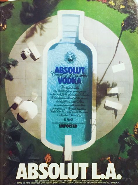 Absolut Vodka L.A. Style 1989 | LA ad 1989 | SlantedEnchanted | Flickr Liquor Ads, Clever Marketing, 광고 디자인, Publicidad Creativa, Absolut Vodka, Great Ads, Plakat Design, Guerilla Marketing, Best Ads