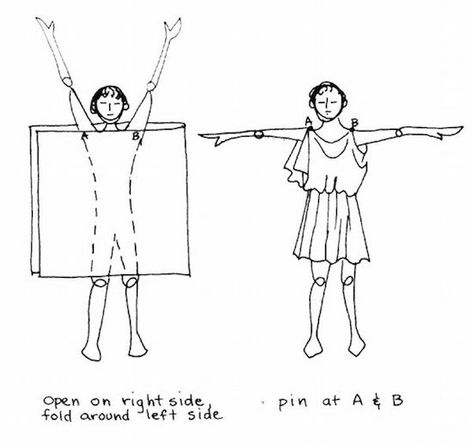 Greek Toga Sewing Pattern, Chiton Pattern, Modern Greek Clothing, Diy Toga Men, Metamorphosis Costume, Xanadu Costumes, Greek Chiton, Ancient Greece Fashion, Ancient Roman Clothing