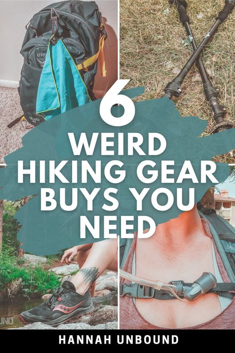 Buying hiking gear can be a daunting task. There are so many new items coming out everyday, with some of them being totally unnecessary and others changing your hiking game forever. In this blog I give you the 6 pieces of unique hiking gear that I believe will make your hiking career more fun, comfortable, and safe for years to come! Best Hiking Gear For Women, Day Hiking Essentials For Women, Day Hiking Essentials, Through Hiking, Hiking For Beginners, Hiking Gear Storage, Hiking Bag Essentials, Hiking Accessories For Women, Hiking Exercises