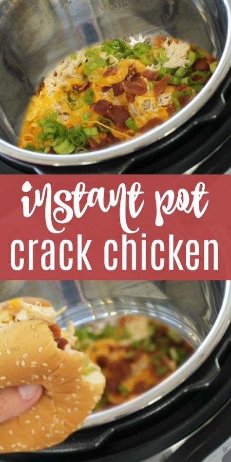 On the hunt for Instant Pot chicken recipes? This Instant Pot Crack Chicken has won my family's heart! Easy Instant Pot recipe for Instant Pot Beginners! #instantpot #crackchicken #instapot Chicken Bacon Ranch Sandwich, Instant Pot Chicken Recipes, Recipes Instapot, Easy Crockpot Dinners, Recipes Beef, Instant Pot Recipes Chicken, Easy Instant Pot Recipes, Instant Pot Dinner Recipes, Instapot Recipes