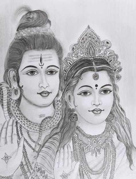 God Pencil Drawing Images, Lord Shiva Sketch Creative, Shiv Pencil Sketch, Parvathi Drawing, Shiv Drawings Sketches, Aiims Logo, Shiv Parvati Sketch Pencil, Shiv Sketch, Mahakal Drawing