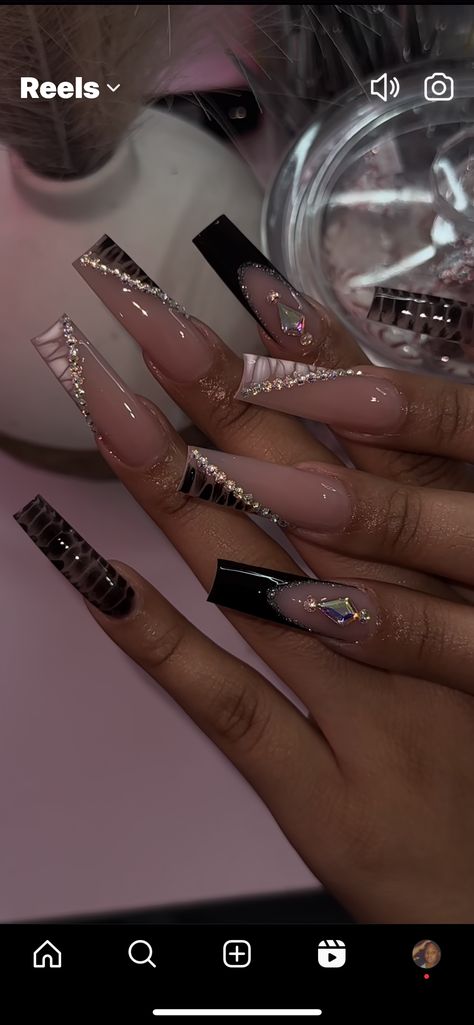 Bad B Nails, Fye Nails, Baddie Nails, Trendy Nails, Nail Ideas, Nail Inspo, Acrylic Nails, Color Mixing, Nail Designs