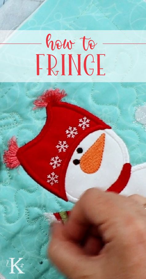 Advent Quilt, Make Fringe, Embroidery Hacks, Embroidery Holiday, Embroidery Christmas Gifts, Machine Embroidery Gifts, Embroidering Machine, Fsl Embroidery, Winter Sewing Projects