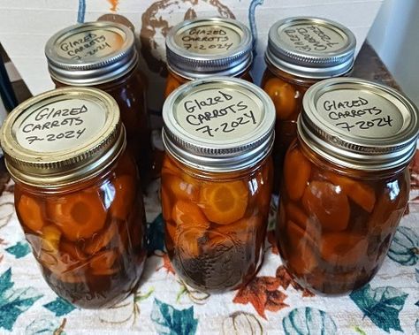 Home Canning Brown Sugar Glazed Carrots with Recipe Canning Glazed Carrots Recipe, Canning Glazed Carrots, Canning Carrots Water Bath, Canning Carrots, Brown Sugar Carrots, Brown Sugar Glazed Carrots, Sugar Carrots, Glazed Carrots Recipe, Candied Carrots