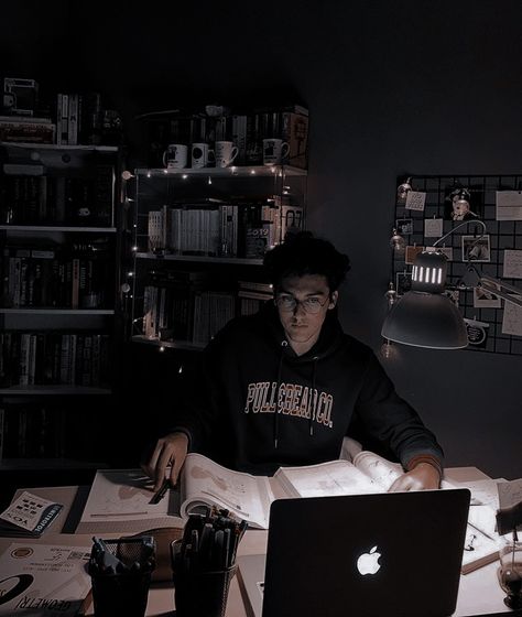 Boys Study Room, Study Boy Aesthetic, Boy Studying Aesthetic, Neuroscientist Aesthetic, Boy Studying, Men's Study, Study Pictures, Study Board, Studying Life