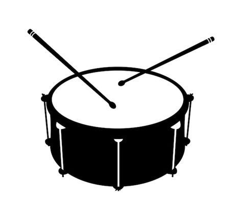 Drum silhouette, snare drum, percussion ... | Premium Vector #Freepik #vector #music-instrument #music-illustration #orchestra #drumstick Drum Designs Art, Drum Set Illustration, Drums Silhouette, Drum Illustration, Drums Aesthetic, Poster Moodboard, Drum Silhouette, Pilots Aesthetic, Apple Illustration