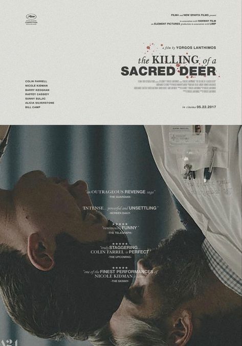 The Killing Of A Sacred Deer Poster, Killing Of A Sacred Deer, Yorgos Lanthimos, Deer Poster, Barry Keoghan, Film Posters, Nicole Kidman, The Guardian, Revenge