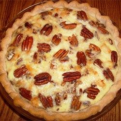 Chicken Pecan Quiche - Allrecipes.com Chicken Pecan Quiche, Vegetarian Quiche, Ham And Cheese Quiche, Chicken Milk, Bacon Quiche, Pecan Chicken, Sour Cream Chicken, Sweet Potato Cake, Pecan Salad