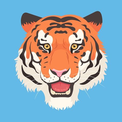 Free Vector | Hand drawn tiger face illustration Tiger Face Illustration, Tiger Face Drawing, Face Illustration, Tiger Face, Psd Icon, Vector Hand, Vector Photo, Face Drawing, Graphic Resources