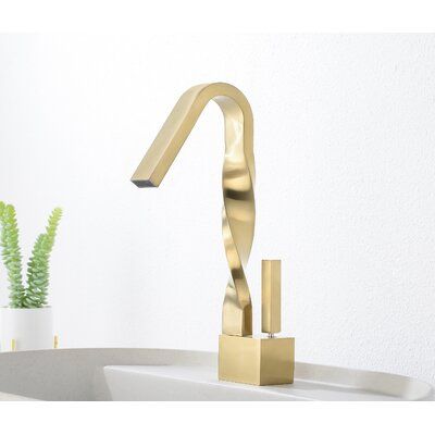 Twisted Art, Faucet Design, Single Hole Bathroom Faucet, Gold Bathroom, Single Hole Faucet, More Water, Bathroom Faucet, Bathroom Sink Faucets, Sink Faucets