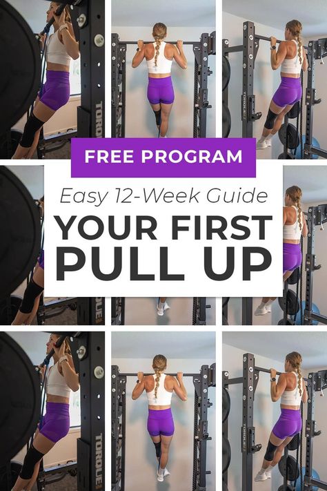 Push And Pull Workouts Gym, Pull Up Training Plan, Pushup Progression Training, Pull Up Workout Training, How To Build Up To A Pull Up, Pull Up Program, How To Get A Pull Up, Pullups Women, Mean Motivation