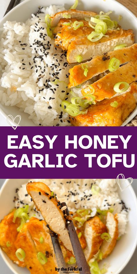 Honey Garlic Tofu is a delicious 15-minute tofu recipe with just 5 ingredients needed for the magical Honey Garlic Sauce! This is a terrific protein-packed quick vegetarian dinner idea for busy nights and is made with pantry staples that you likely already have to hand. If you’re looking for a recipe that will transform tofu into a mouth-watering dish, this is it. Recipe With Soy Sauce, Honey Garlic Tofu, Tofu Dinner Recipes, Garlic Tofu, Quick Vegetarian Dinner, Tofu Recipes Easy, Recipes With Soy Sauce, Plant Based Recipes Easy, Honey Garlic Sauce