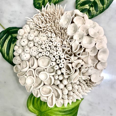 Large coral sculpture handmade from clay, ocean inspired sculpture, wall sculpture home decor. Coral Reef Sculpture, Ceramic Coral Reefs, Organic Wall Art, 3d Wall Sculpture, Coral Sculpture, Sea Sculpture, Coral Walls, Wall Art Ocean, Coral Art