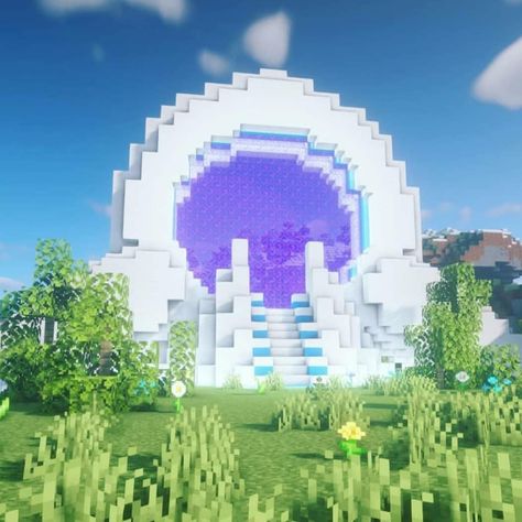 Minecraft Heaven Build, Minecraft Portal, Nether Portal, Construction Minecraft, Minecraft Statues, Minecraft Structures, Minecraft Banner Designs, Minecraft House Plans, Bangunan Minecraft