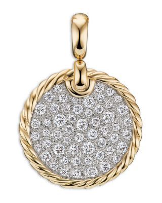 David Yurman 18K Yellow Gold Dy Elements Pave Diamond Disc Pendant David Yurman Pendant, Roberto Coin Jewelry, Diamond Bracelet Design, Bracelet Design, Disc Pendant, David Yurman, Jewelry Pouch, Bracelet Designs, Pave Diamonds